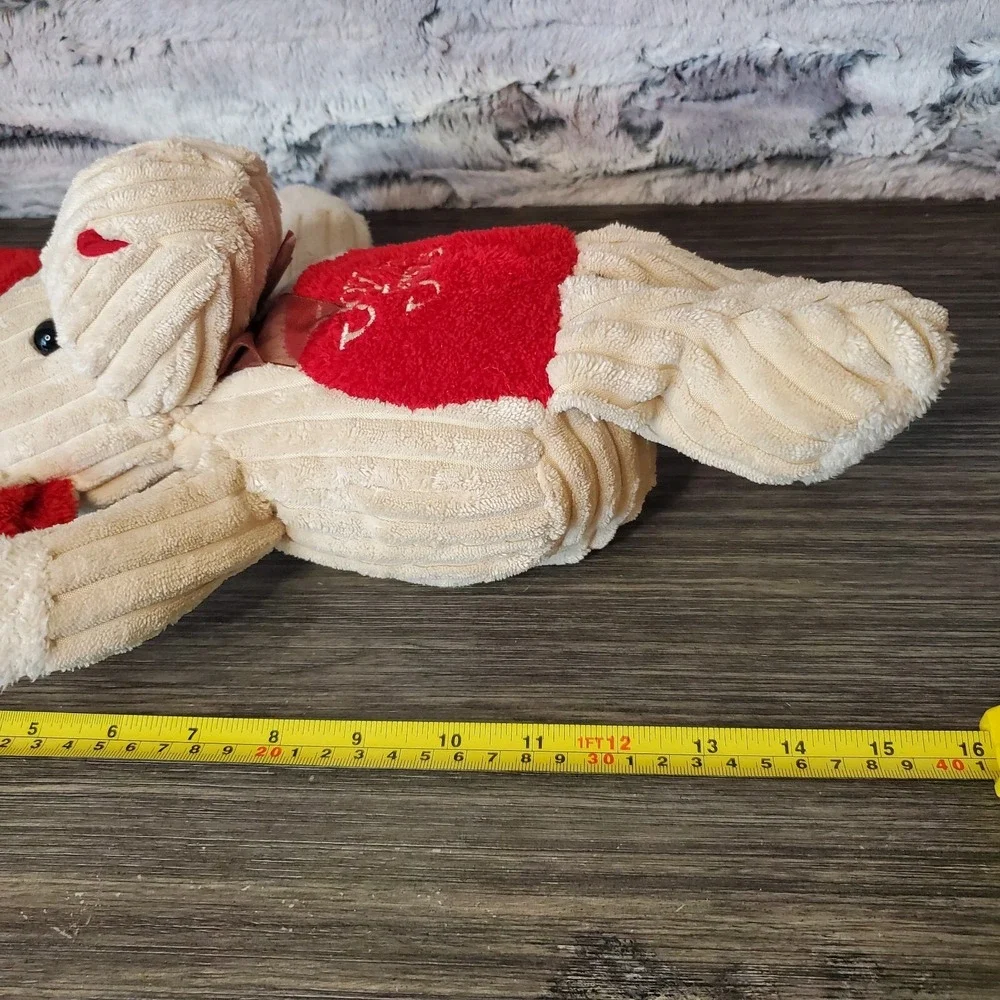 Goffa Moose Joy In Jesus Plush Beige and Red  Ribbed Textured Stuffed Animal 14